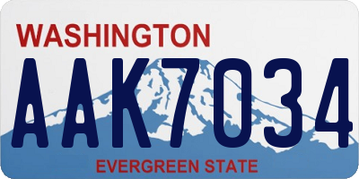 WA license plate AAK7034