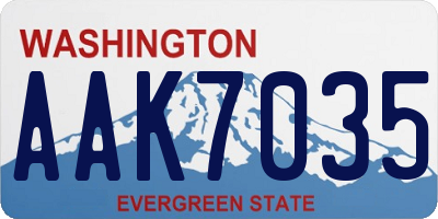 WA license plate AAK7035