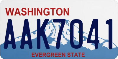 WA license plate AAK7041