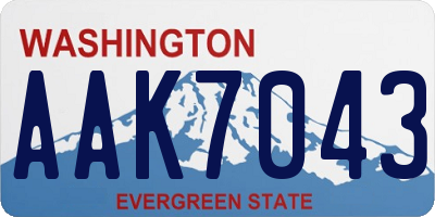 WA license plate AAK7043