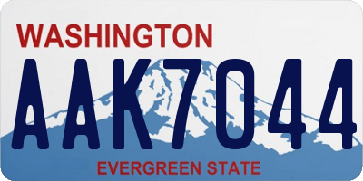 WA license plate AAK7044