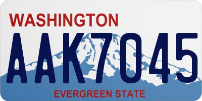 WA license plate AAK7045