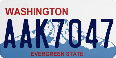 WA license plate AAK7047