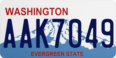 WA license plate AAK7049