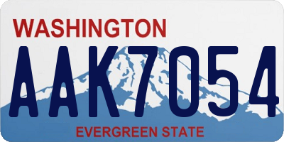 WA license plate AAK7054