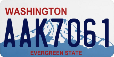 WA license plate AAK7061