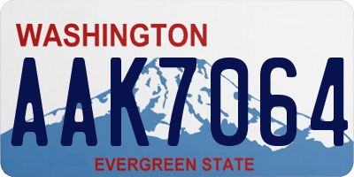 WA license plate AAK7064