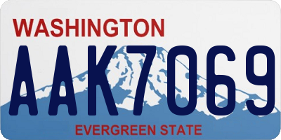 WA license plate AAK7069