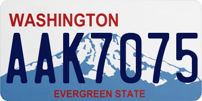 WA license plate AAK7075