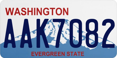 WA license plate AAK7082