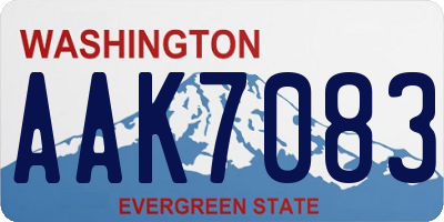 WA license plate AAK7083