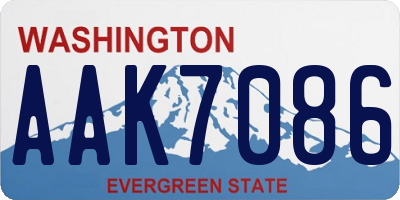 WA license plate AAK7086