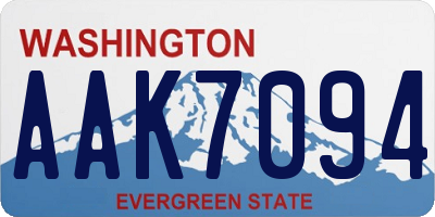 WA license plate AAK7094