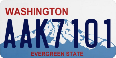 WA license plate AAK7101