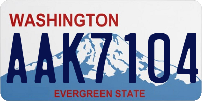 WA license plate AAK7104