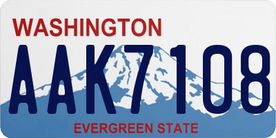 WA license plate AAK7108