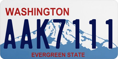 WA license plate AAK7111
