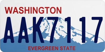 WA license plate AAK7117