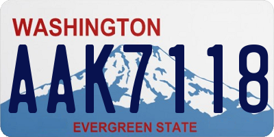 WA license plate AAK7118