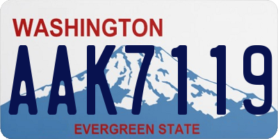 WA license plate AAK7119