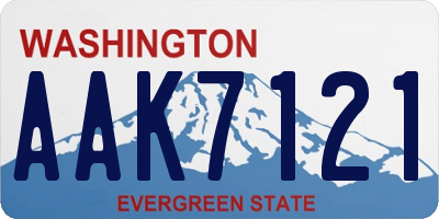 WA license plate AAK7121
