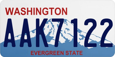 WA license plate AAK7122