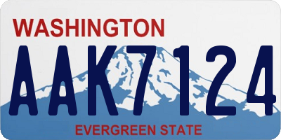 WA license plate AAK7124