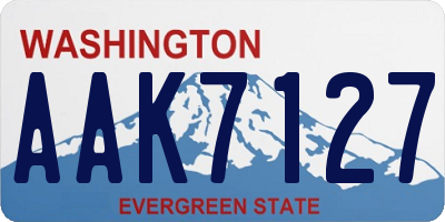 WA license plate AAK7127