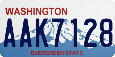 WA license plate AAK7128