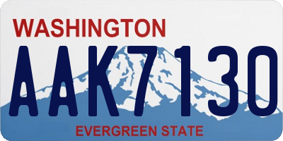 WA license plate AAK7130