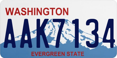 WA license plate AAK7134