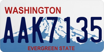 WA license plate AAK7135