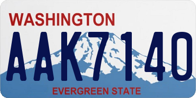 WA license plate AAK7140