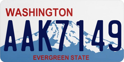 WA license plate AAK7149