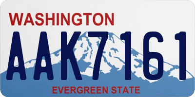 WA license plate AAK7161
