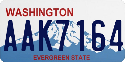 WA license plate AAK7164