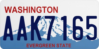 WA license plate AAK7165