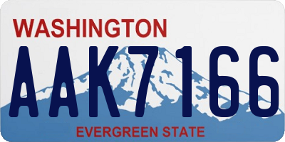 WA license plate AAK7166