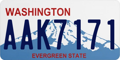 WA license plate AAK7171