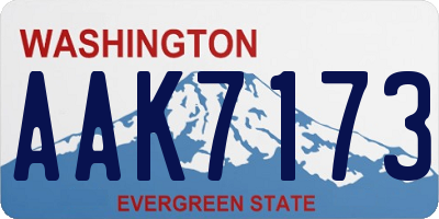 WA license plate AAK7173