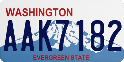 WA license plate AAK7182