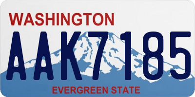 WA license plate AAK7185