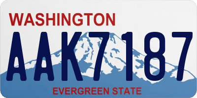 WA license plate AAK7187