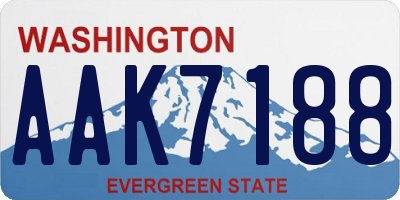 WA license plate AAK7188
