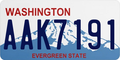 WA license plate AAK7191