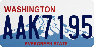 WA license plate AAK7195