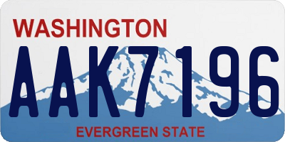 WA license plate AAK7196