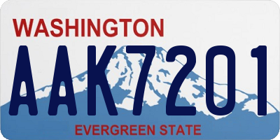 WA license plate AAK7201