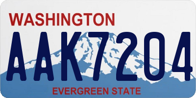 WA license plate AAK7204