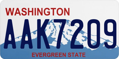 WA license plate AAK7209